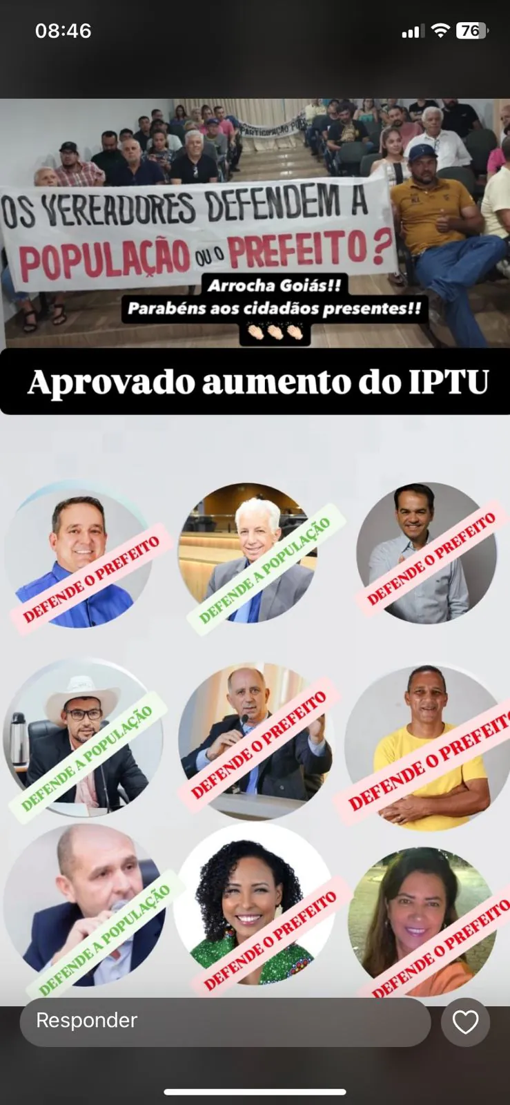 Câmara  da cidade de Goiás, Aprova Aumento Polêmico do IPTU: População Reage Contra Vereadores Alinhados ao Prefeito