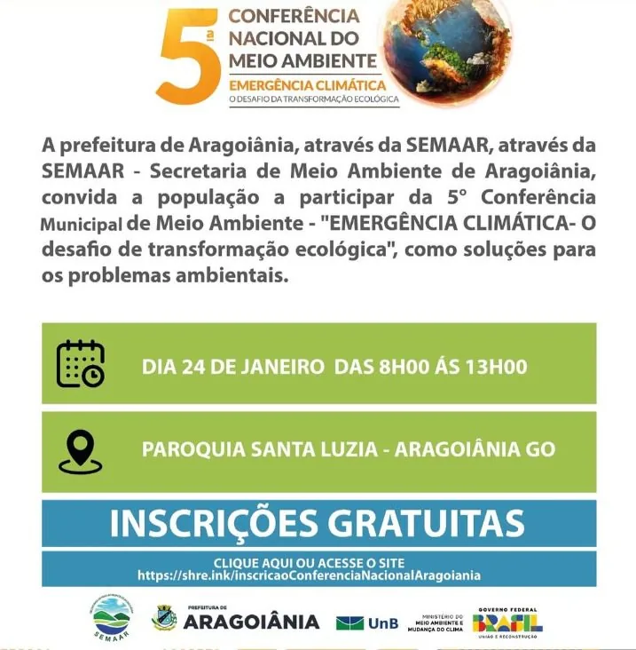 Aragoiânia realiza Conferência Municipal de Meio Ambiente 2025.