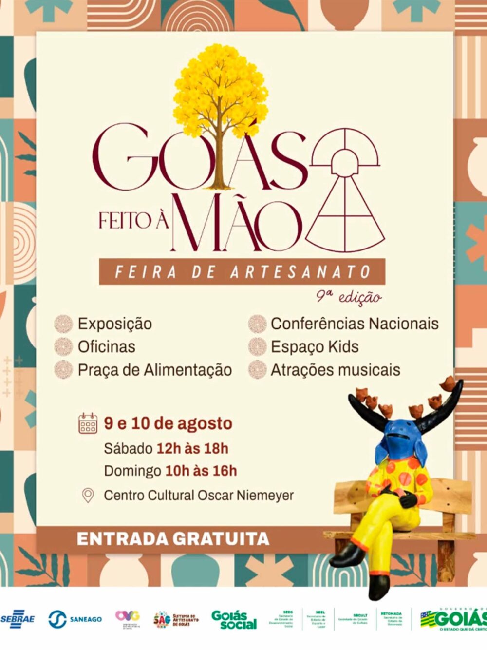 Goiânia recebe 9ª edição da Goiás Feito à Mão com artesanato e cultura regional
