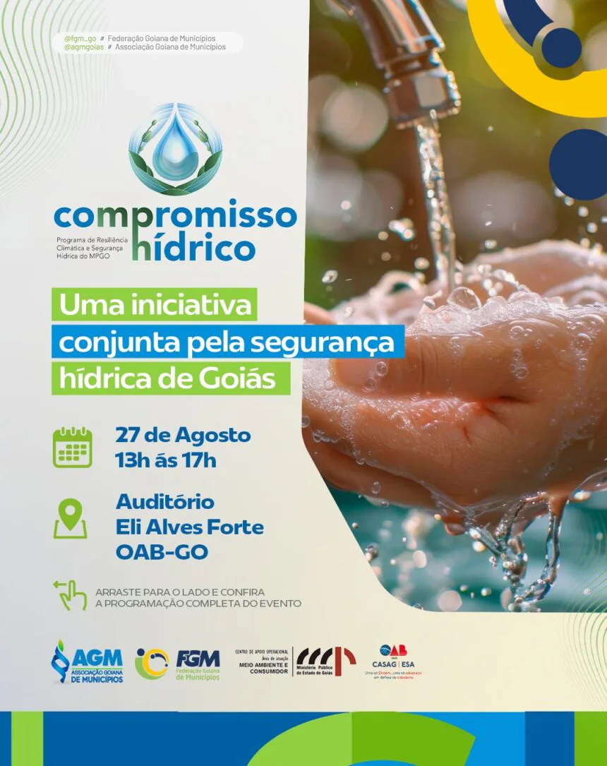 MP de Goiás promove evento “Compromisso Hídrico” para debater segurança hídrica no estado