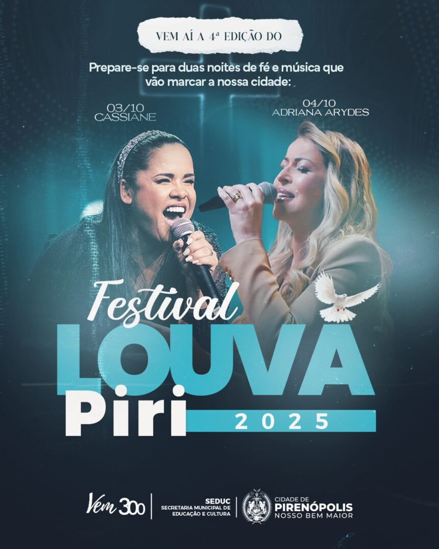 4ª Edição do Louva Piri celebra 298 anos de Pirenópolis com shows de grandes nomes da música cristã