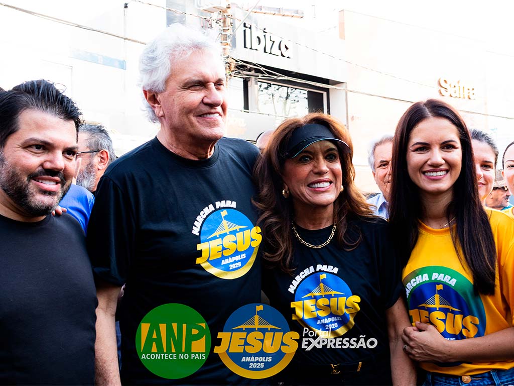 Ronaldo e Gracinha Caiado participam da Marcha para Jesus em Anápolis com autoridades e fiéis