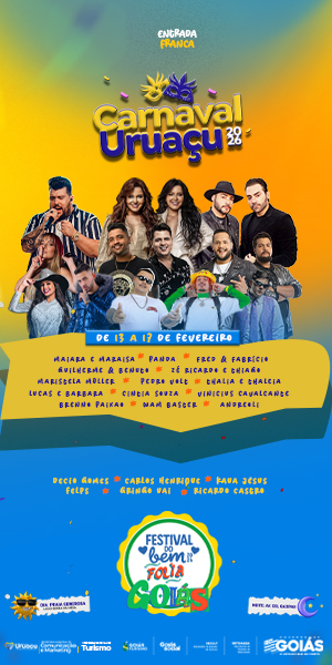 Cartaz do Carnaval de Uruaçu 2026, Goiás.
