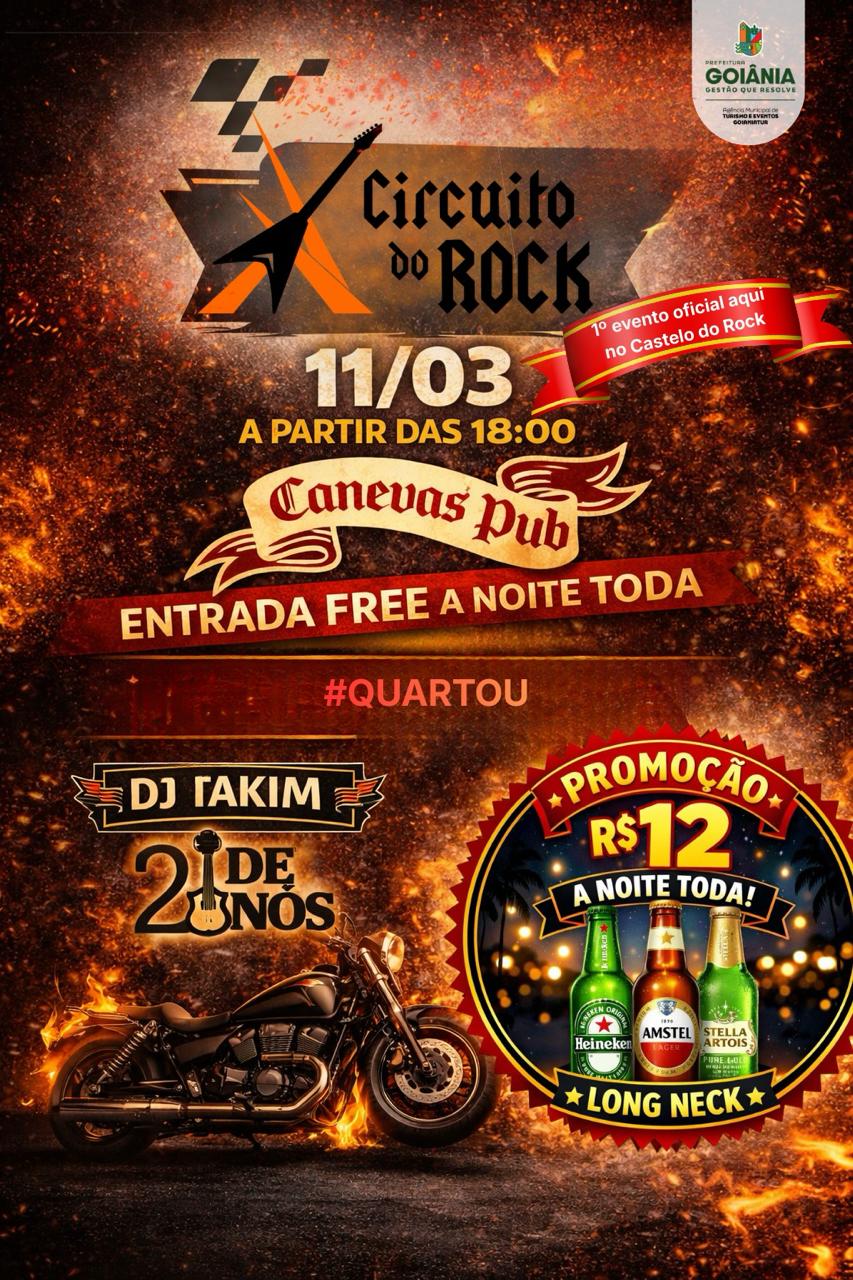 Circuito do Rock 2026: GoiâniaTur homologa 15 bares para shows grátis de rock