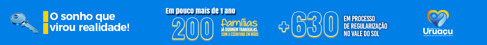 Banner sobre regularização habitacional em Uruaçu.