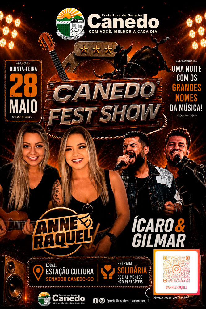 Canedo Fest Show 2026 começa nesta quinta em Senador Canedo com rodeio, shows e entrada solidária