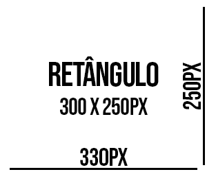 Placeholder retângulo 300x250 pixels com dimensões