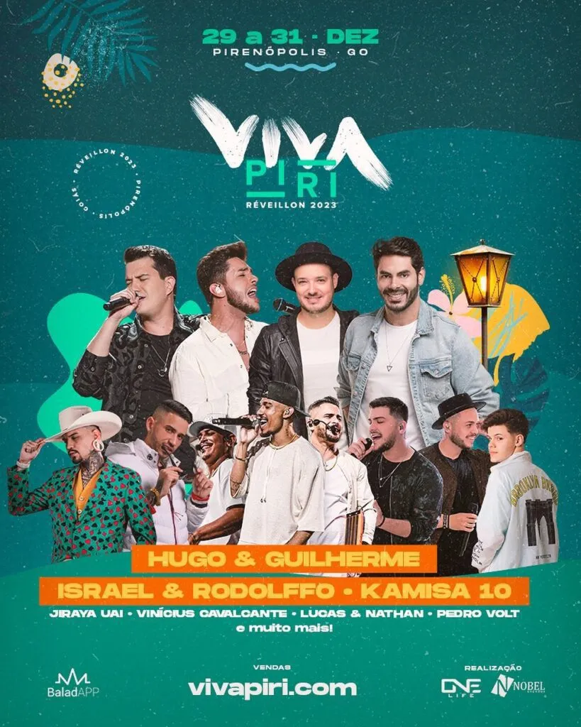 Cartaz do Réveillon Viva Piri, Pirenópolis, 2023.